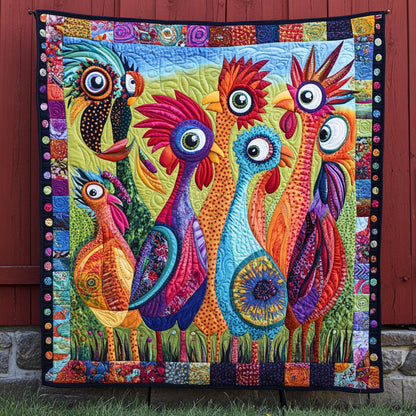 The Charming Roosters Quilted Blanket NCU0PT5472