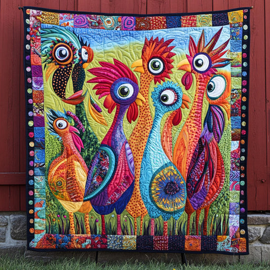 The Charming Roosters Quilted Blanket NCU0PT5472