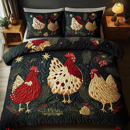 The Coop Chronicles 3-Piece Quilted Bedding Set NCU0DK2913