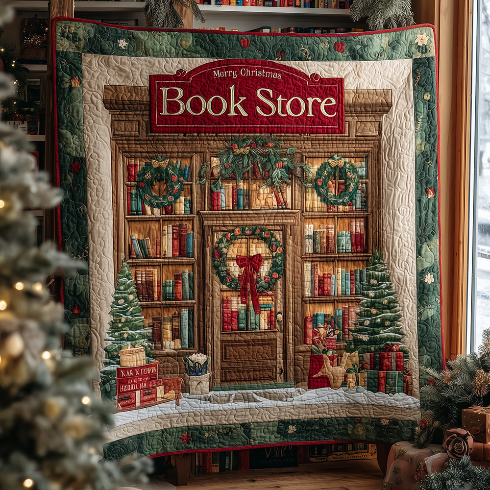 The Cozy Bookstore Quilted Blanket NCU0TH3474