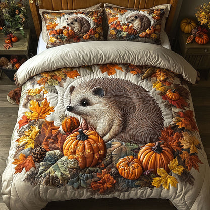 The Cozy Hedgehog 3-Piece Quilted Bedding Set NCU0PT7933