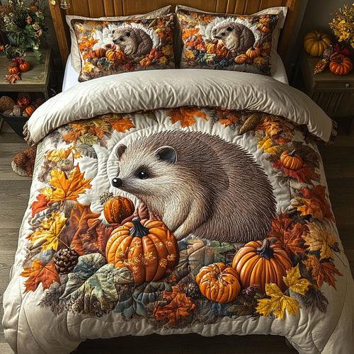 The Cozy Hedgehog 3-Piece Quilted Bedding Set NCU0PT7933
