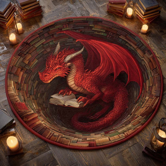 The Crimson Tome Round Carpet NCU0XD1348