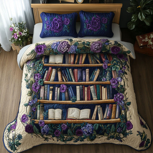 The Enchanted Library 3-Piece Quilted Bedding Set NCU0PT5637