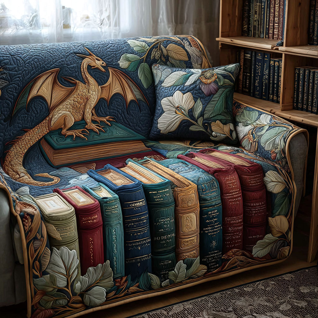 The Enchanted Tome Quilted Sofa Cover NCU0PT9745