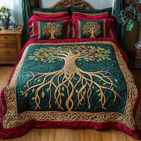 The Eternal Bloom 3-Piece Quilted Bedding Set NCU0PT3821