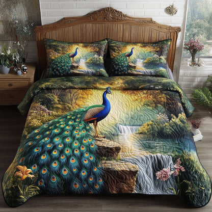 The Feathered Oasis 3-Piece Quilted Bedding Set NCU0PT5947