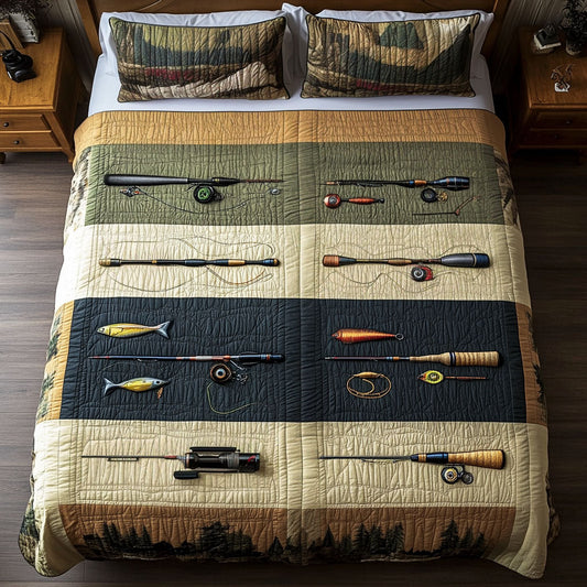 The Fishing Roam 3-Piece Quilted Bedding Set NCU0PT6026