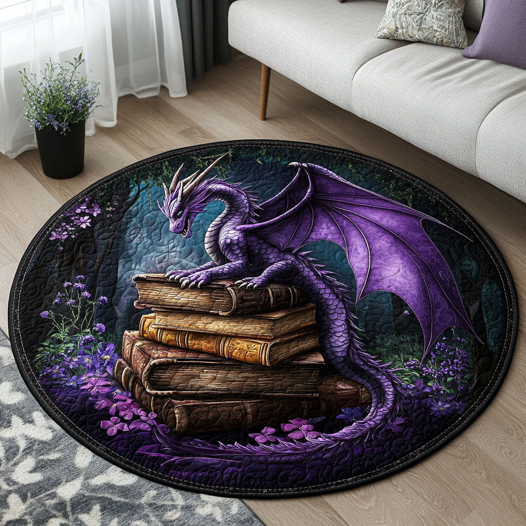 The Flaming Tome Quilted Round Mat NCU0PT5594