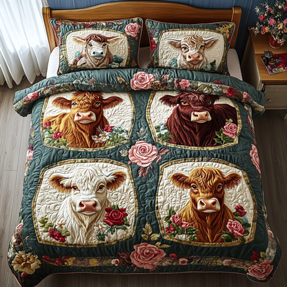 The Furry Scotsman 3-Piece Quilted Bedding Set NCU0DV3225