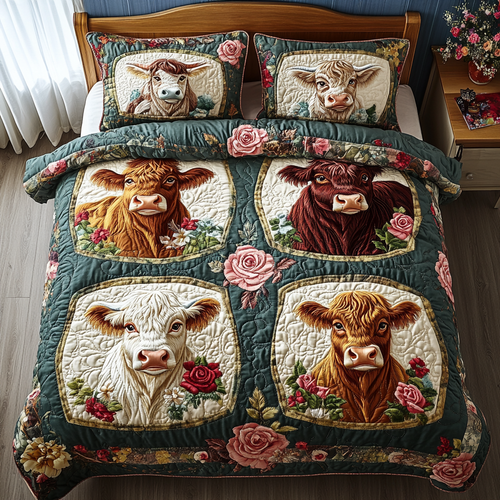 The Furry Scotsman 3-Piece Quilted Bedding Set NCU0DV3225