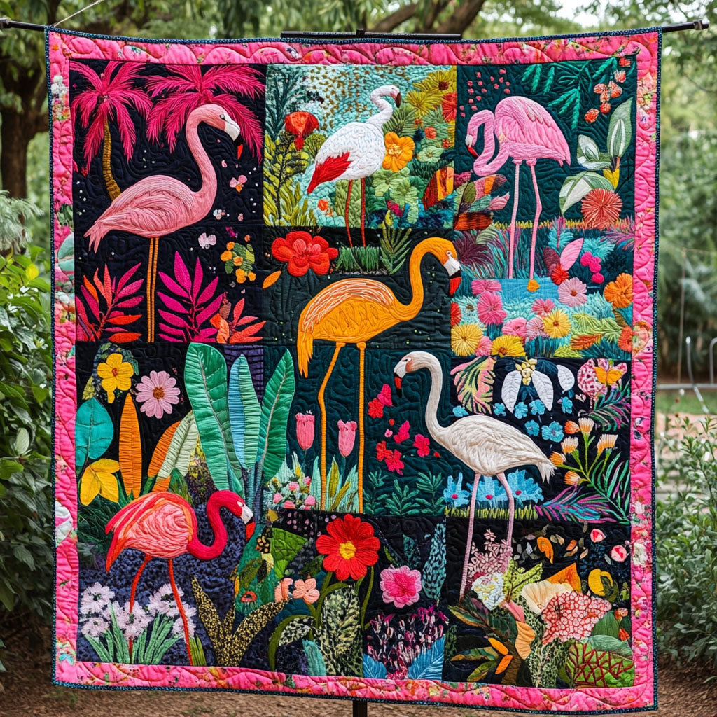 The Graceful Flamingo Quilted Blanket NCU0PT4592