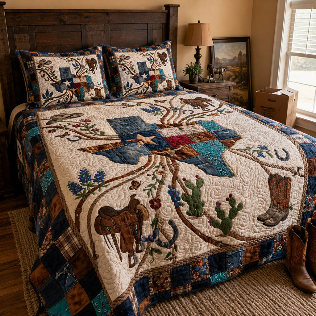 The Grand Rodeo 3-Piece Quilted Bedding Set NCU0PT11732