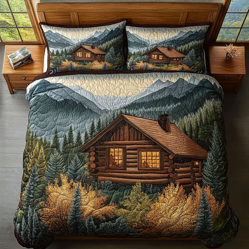 The Great Smoky Mountains Refuge 3-Piece Quilted Bedding Set NCU0PT6764