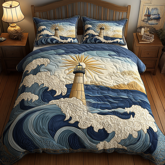 The Guiding Light 3-Piece Quilted Bedding Set NCU0VL1392