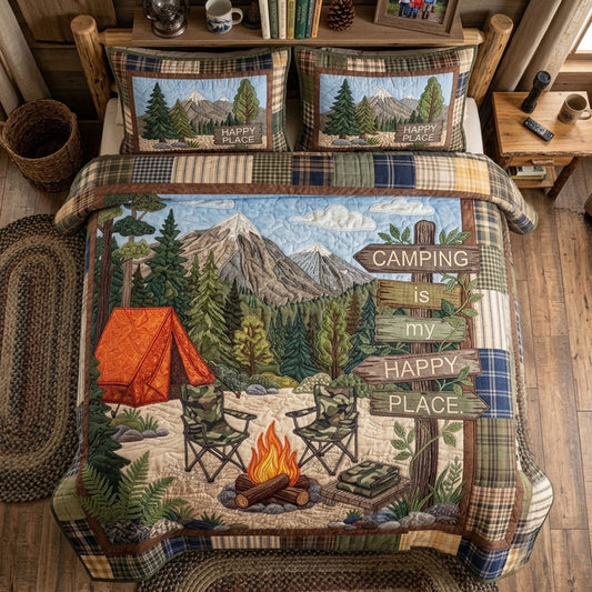 The Happy Camper Heritage 3-Piece Quilted Bedding Set NCU0PT11694