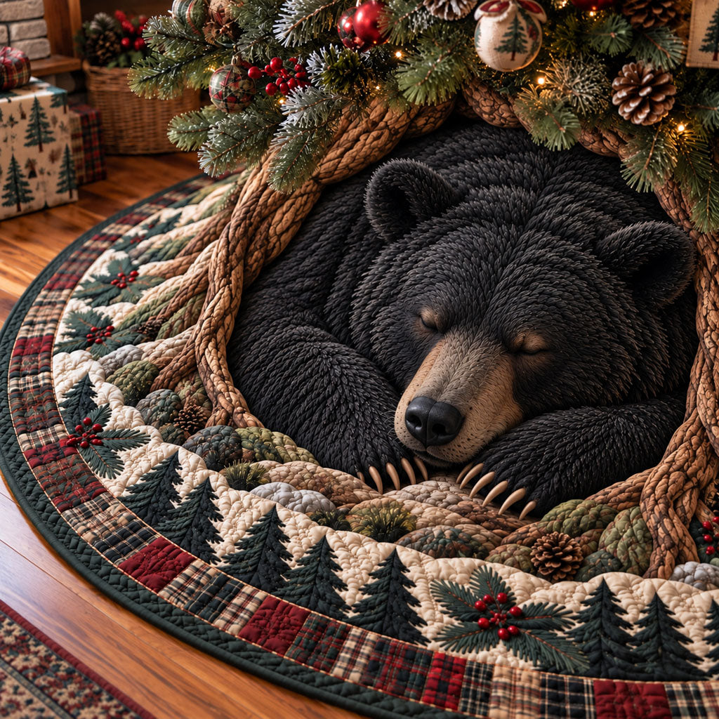 The Hidden Forest Holiday Christmas Quilted Tree Skirt NCU0PT12226