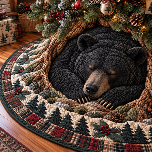 The Hidden Forest Holiday Christmas Quilted Tree Skirt NCU0PT12226