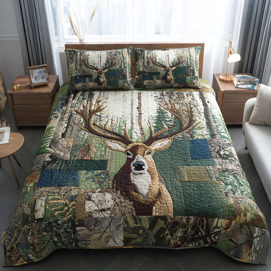 The Hunt Begins 3-Piece Quilted Bedding Set NCU0PT7461