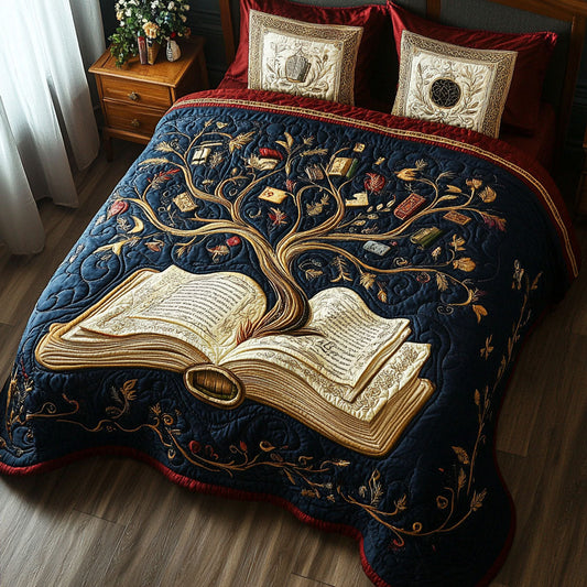 The Knowledge Tree 3-Piece Quilted Bedding Set NCU0PT4435