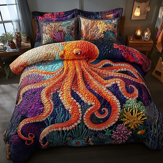 The Kraken Touch 3-Piece Quilted Bedding Set NCU0DV3760