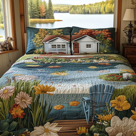 The Lake Escape 3-Piece Quilted Bedding Set NCU0PT6925