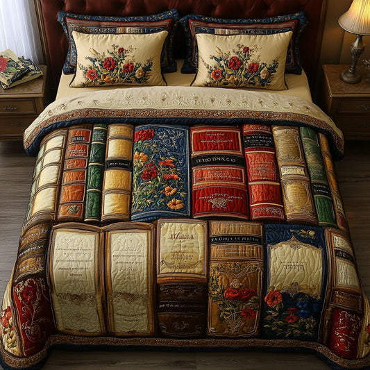 The Library Retreat 3-Piece Quilted Bedding Set NCU0PT4882