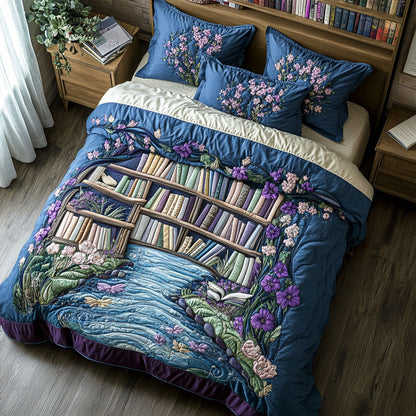 The Library of Dreams 3-Piece Quilted Bedding Set NCU0PT5640