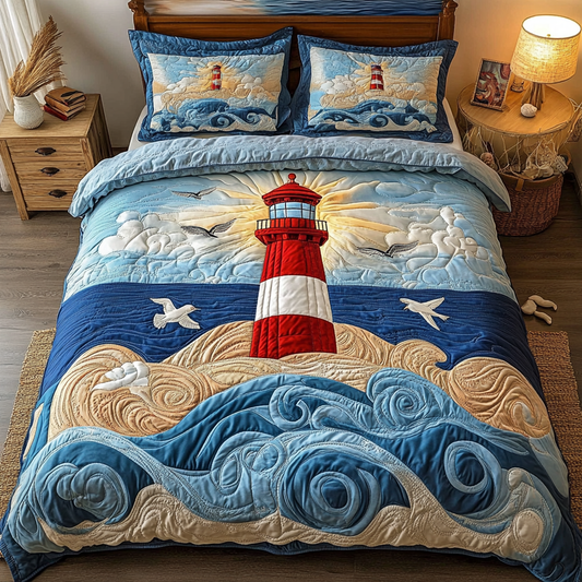 The Lighthouse Glow 3-Piece Quilted Bedding Set NCU0VL1400