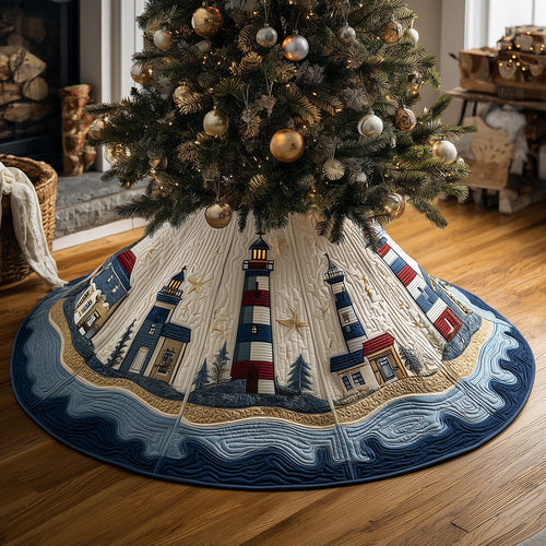 The Lighthouse Village Christmas Quilted Tree Skirt NCU0TH3700