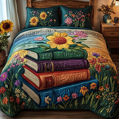 The Literary Escape 3-Piece Quilted Bedding Set NCU0VL1415