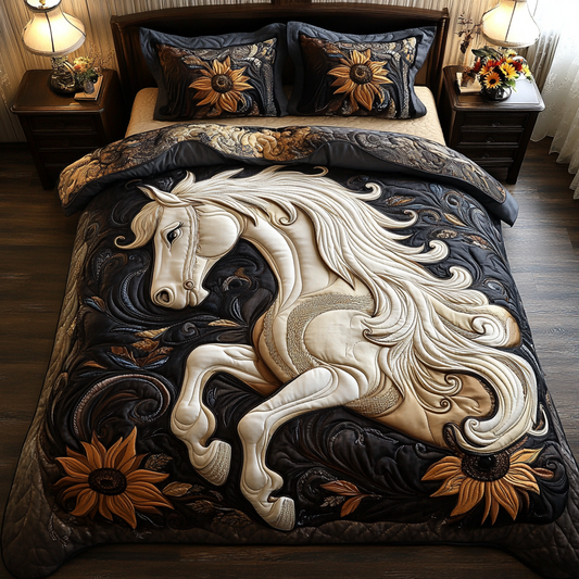 The Noble Steed 3-Piece Quilted Bedding Set NCU0DV2860