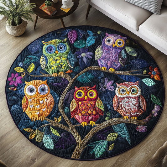 The Owl Sanctuary Quilted Round Mat NCU0PT5857