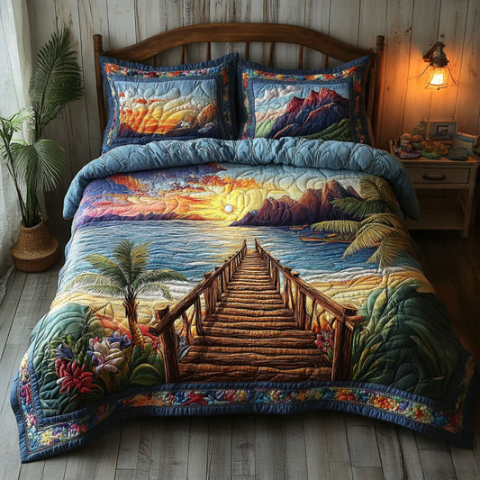 The Path to the Sea 3-Piece Quilted Bedding Set NCU0PT5900