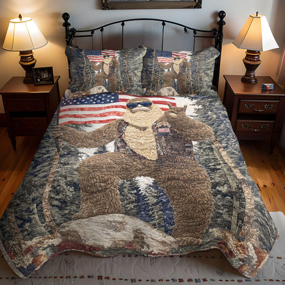 The Patriotic Footprint 3-Piece Quilted Bedding Set NCU0PT7734