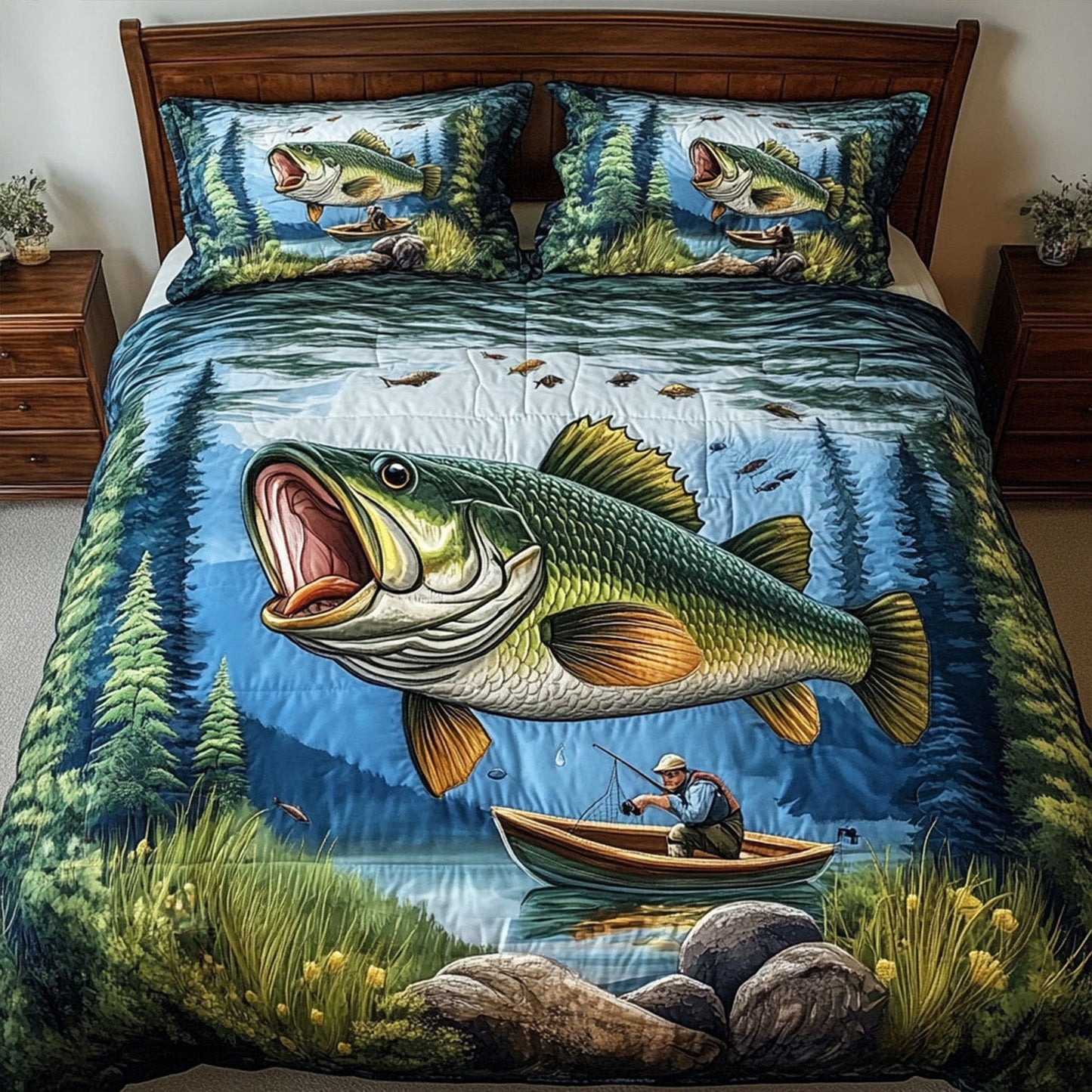 The Quiet Catch 3-Piece Quilted Bedding Set NCU0PT6926