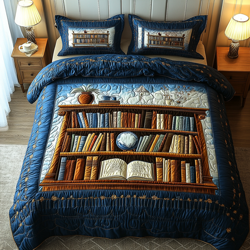 The Reading Nest 3-Piece Quilted Bedding Set NCU0DK4929