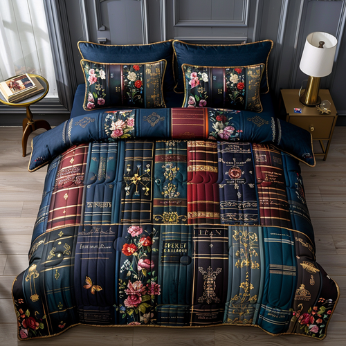The Reading Rose 3-Piece Quilted Bedding Set NCU0DV4190