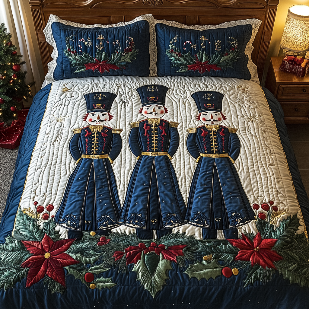 The Regal Nutcracker Touch 3-Piece Quilted Bedding Set NCU0DK2656