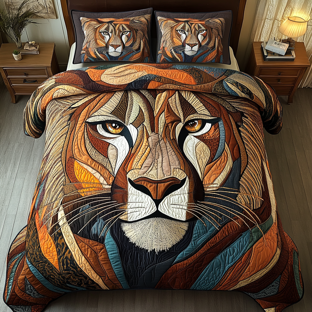 The Regal Roar 3-Piece Quilted Bedding Set NCU0DK6552