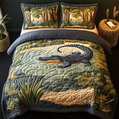 The Reptile Realm 3-Piece Quilted Bedding Set NCU0PT6636
