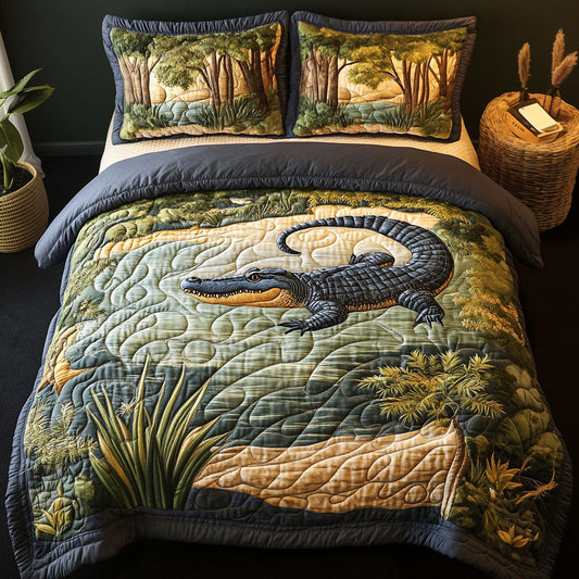 The Reptile Realm 3-Piece Quilted Bedding Set NCU0PT6636
