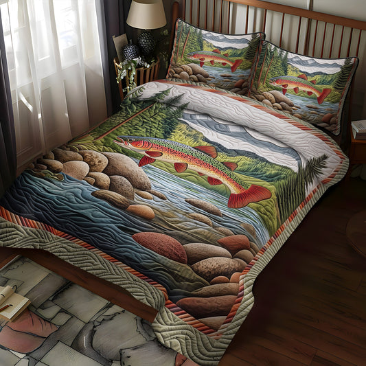 The River Run 3-Piece Quilted Bedding Set NCU0PT5552