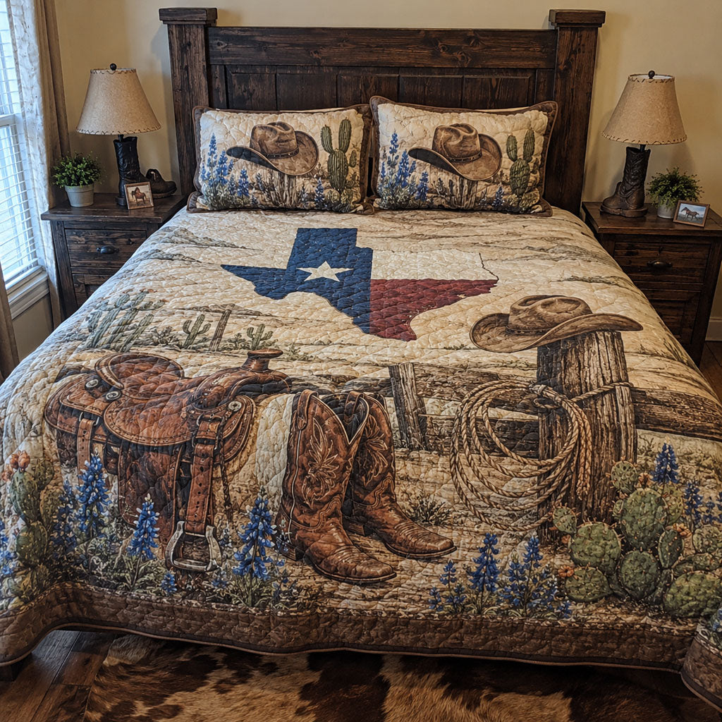 The Rustic Rodeo 3-Piece Quilted Bedding Set NCU0PT11734