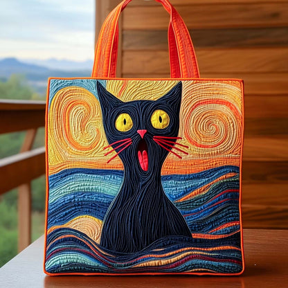 The Scream Cat Quilted Tote Bag NCU0XD1205