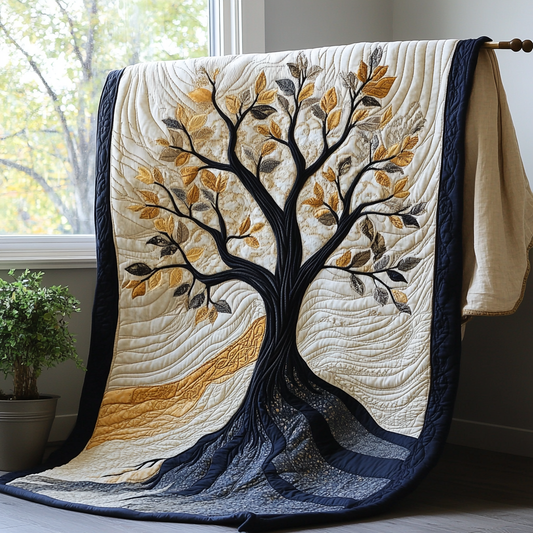 The Spiraling Tree Quilted Blanket NCU0DV2499