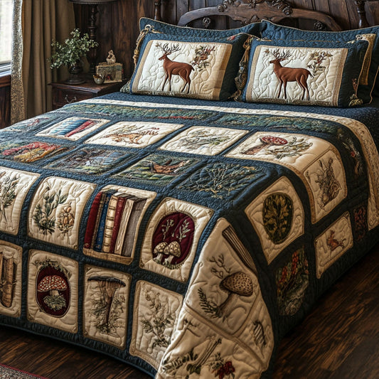 The Storybook Lodge 3-Piece Quilted Bedding Set NCU0PT4990