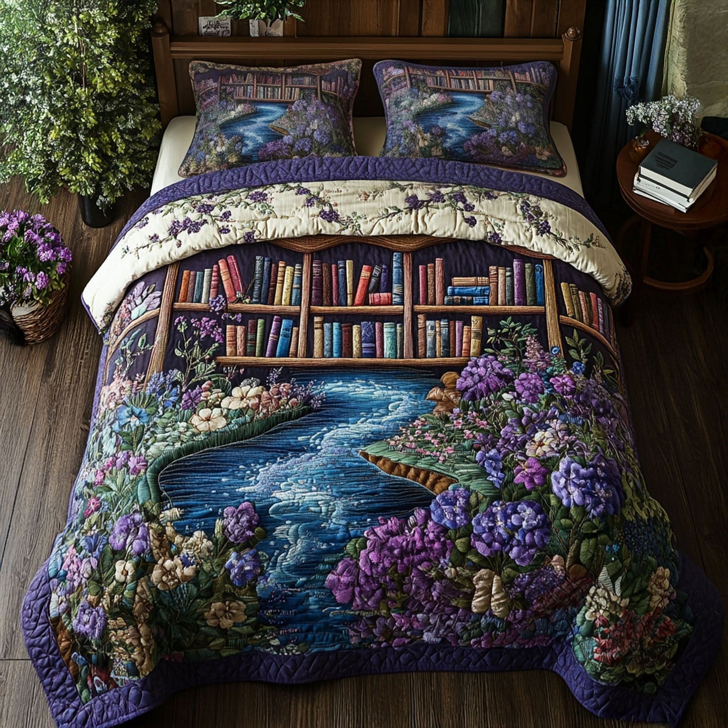 The Storybook Sanctuary 3-Piece Quilted Bedding Set NCU0PT5643