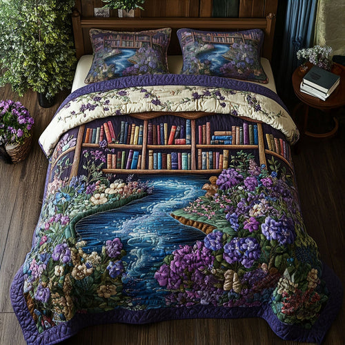The Storybook Sanctuary 3-Piece Quilted Bedding Set NCU0PT5643