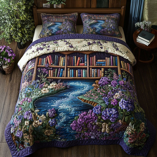 The Storybook Sanctuary 3-Piece Quilted Bedding Set NCU0PT5643